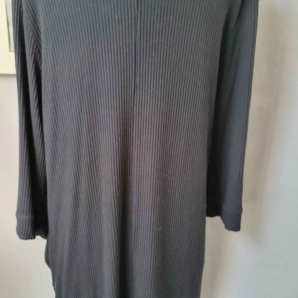 Whimsy + Row Frances Ribbed Modal Robe Duster Cardigan‎ Black M - Picture 10 of 16